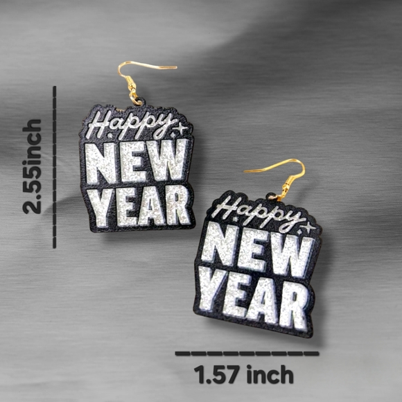Happy New Year Earrings - Picture 4 of 4